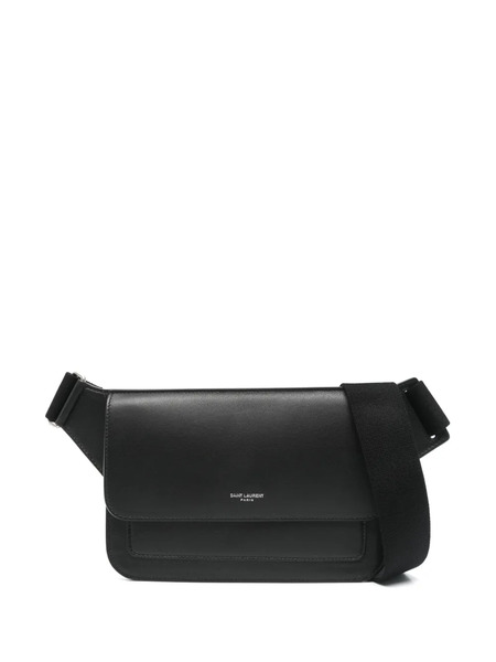  Saint Laurent Logo-stamp Leather Belt Bag - Black 