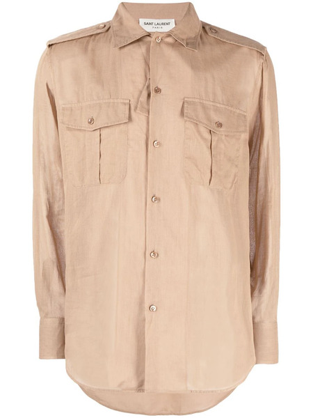  Saint Laurent Long-sleeve Button-fastening Shirt - Neutrals 