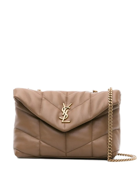  Saint Laurent Loulou Puffer Quilted Shoulder Bag - Brown 