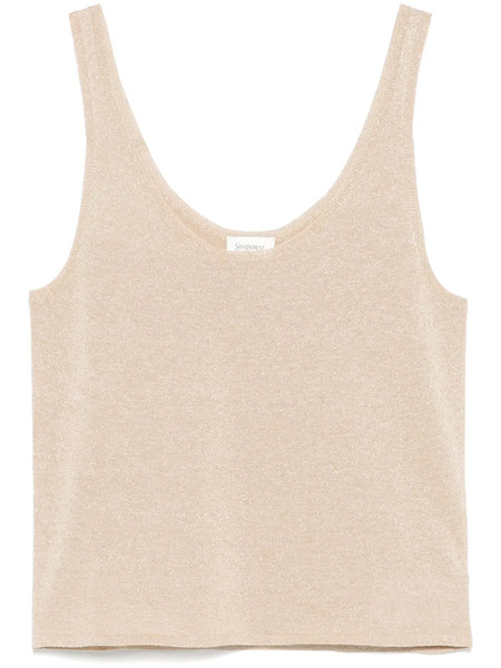  Saint Laurent Lurex Knitted Tank Top - Neutrals 