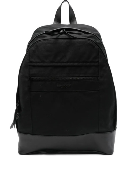  Saint Laurent Medium City Logo-appliqué Backpack - Black 