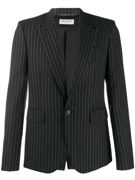  Saint Laurent Metallic Stripes Blazer - Black 