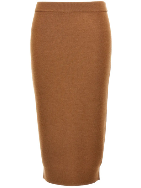  Saint Laurent Mila Pencil Midi Skirt - Brown 