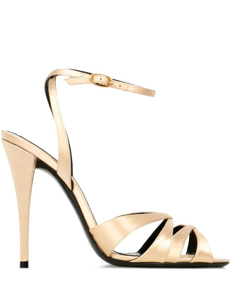  Saint Laurent 110 Mm Strappy Heeled Sandals - Neutrals 