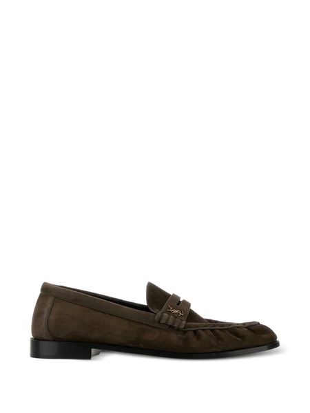  Saint Laurent Mud Suede Loafers - Brown 