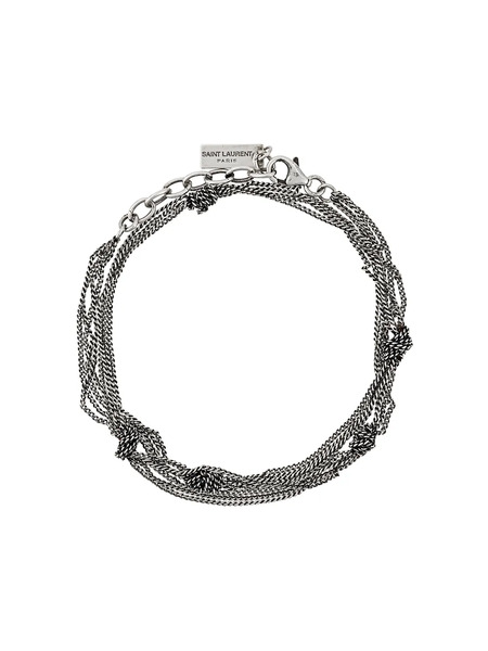  Saint Laurent Multi-chain Knot Bracelet - Metallic 