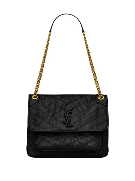  Saint Laurent Niki Logo-lettering Shoulder Bag - Black 