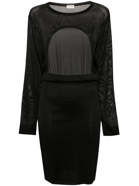  Saint Laurent Open-back Knitted Dress - Black 