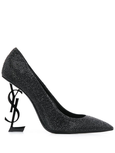  Saint Laurent Opyum Glitter Pumps - Black 