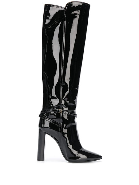  Saint Laurent Patent-leather Knee-high Boots - Black 