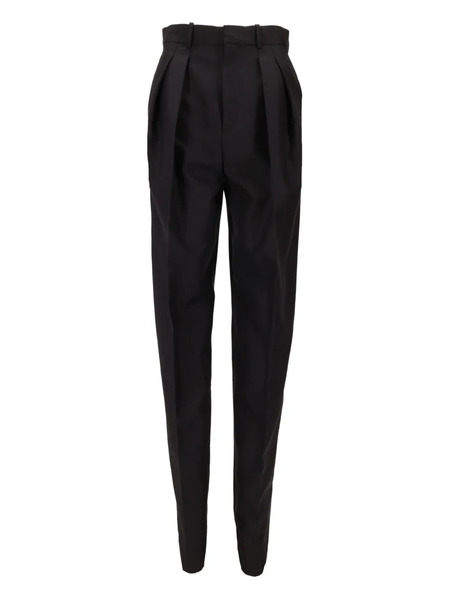  Saint Laurent Pleated-front Straight Trousers - Black 