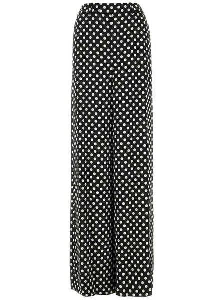  Saint Laurent Polka-dot Tailored Silk Trousers - Black 