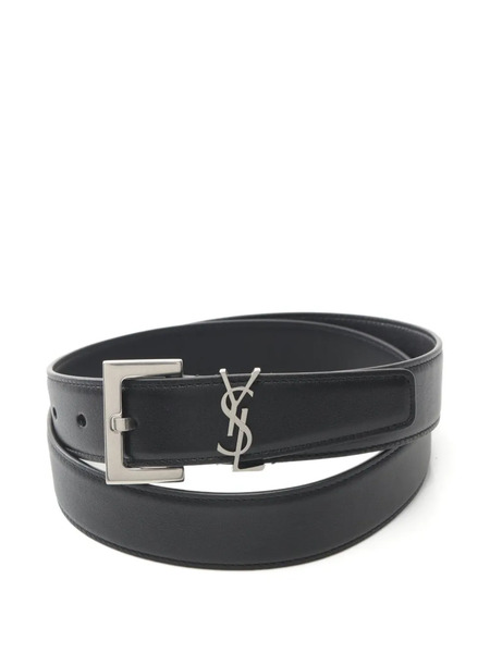  Saint Laurent Pre-owned 2021 Cassandre Leather Belt - Black 