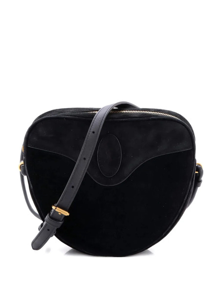  Saint Laurent Pre-owned Le Monogramme Coeur Bag Monogram All Over Velvet And Suede Crossbody Bag - Black 