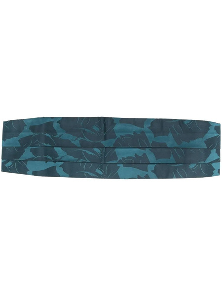  Saint Laurent Pre-owned 1990s Abstract Print Silk Smoking Belt - Blue 