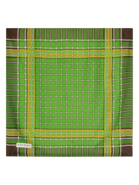  Saint Laurent Pre-owned 1970s Tartan-check Silk Scarf - Green 