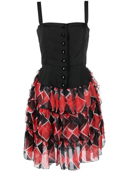  Saint Laurent Pre-owned 1980s Tiered Ruffle Dress - Black 
