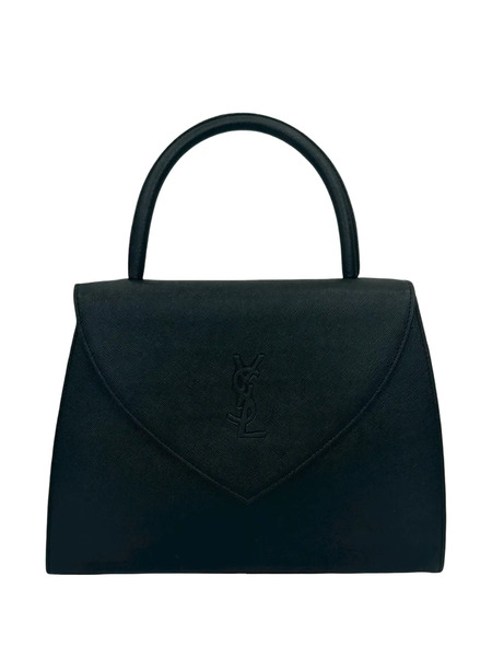 Saint Laurent Pre-owned 20th Century Coated Calfskin Cassandre Logo Top Handle Flap Bag Handbag - Black 