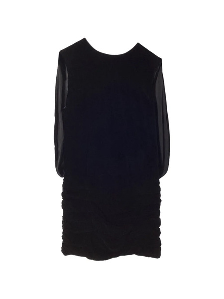  Saint Laurent Pre-owned Velvet Draped Mini Dress - Black 