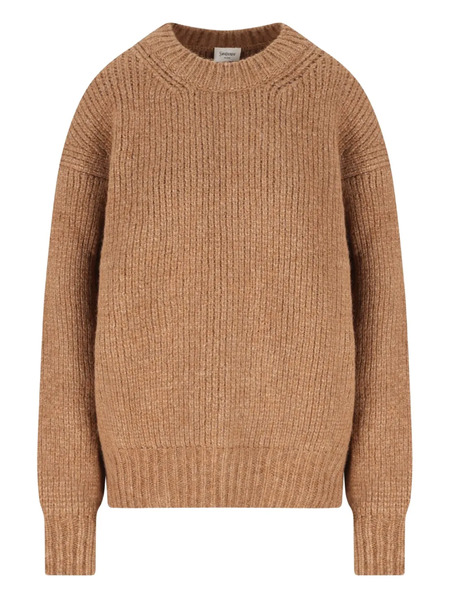  Saint Laurent Ribbed Crew-neck Sweater - Brown 
