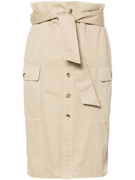  Saint Laurent Saharienne Midi Skirt - Neutrals 