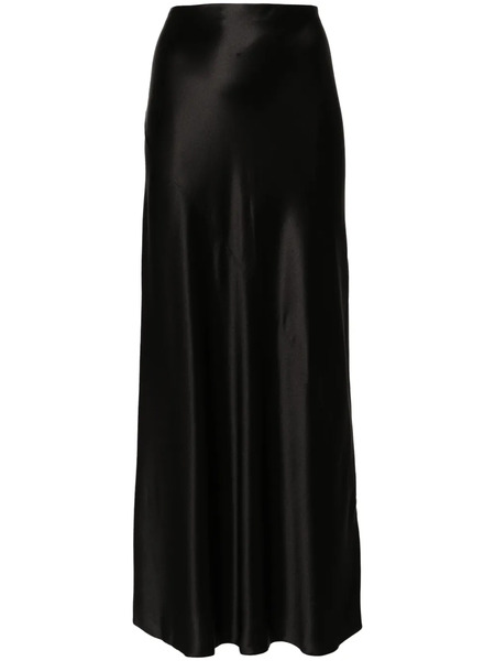  Saint Laurent Silk Maxi Skirt - Black 