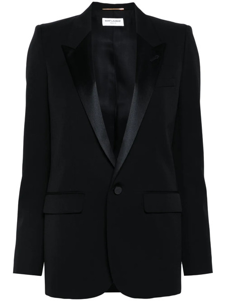  Saint Laurent Single-breasted Tuxedo Jacket - Black 