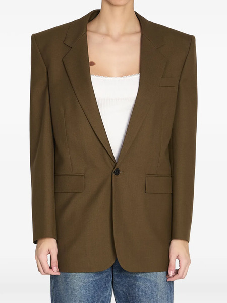  Saint Laurent Single-breasted Wool Jacket - Brown 