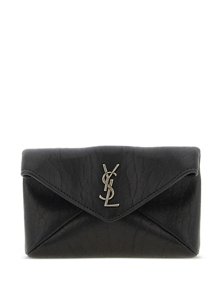 Saint Laurent Small Cassandre Envelope Snap-button Clutch Bag - Black 