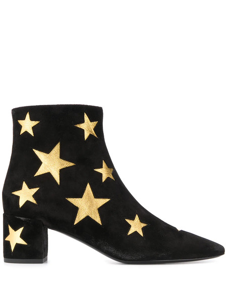  Saint Laurent Star-patch Ankle Boots - Black 