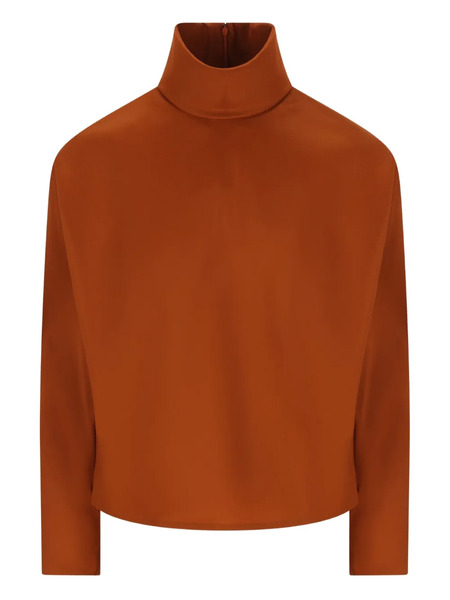  Saint Laurent Turtleneck Zip T-shirt - Brown 