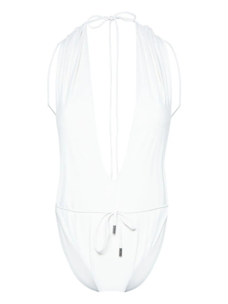  Saint Laurent V-neck Backless One-piece - Neutrals 