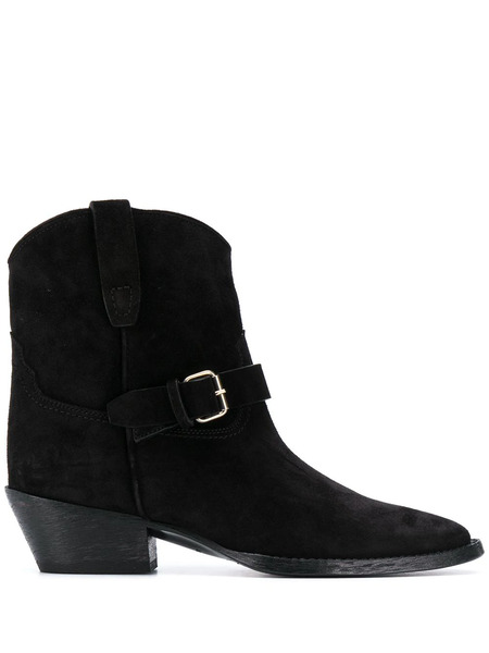  Saint Laurent West Buckled Boots - Black 
