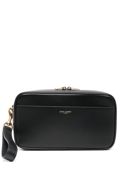  Saint Laurent Zip Wristlet Wash Bag - Black 