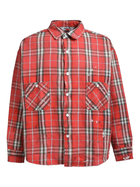  Saint Mxxxxxx Check-print Shirt - Red 
