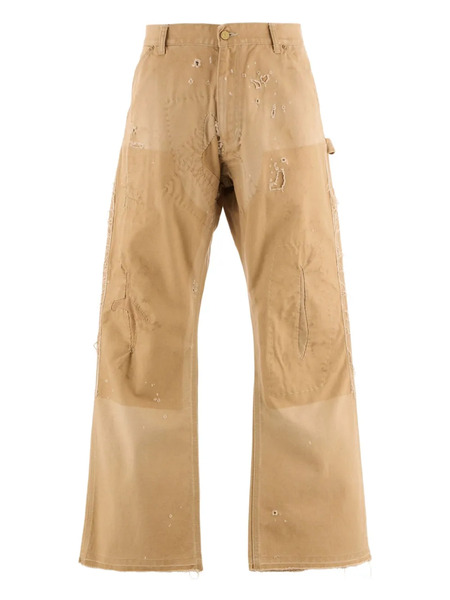  Saint Mxxxxxx Distressed-effect Trousers - Neutrals 