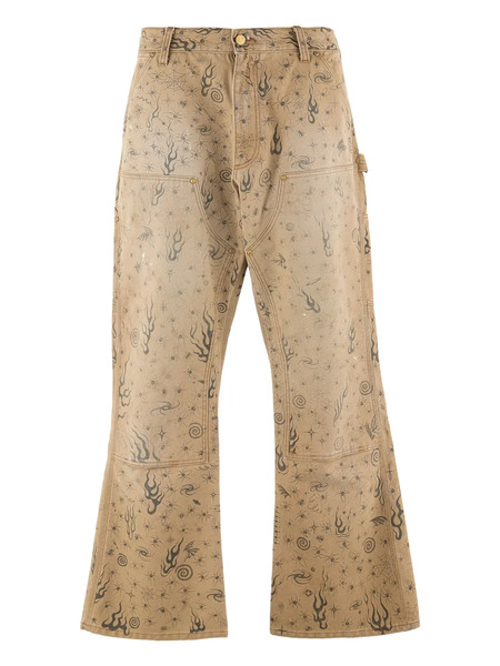  Saint Mxxxxxx Graphic-print Trousers - Neutrals 