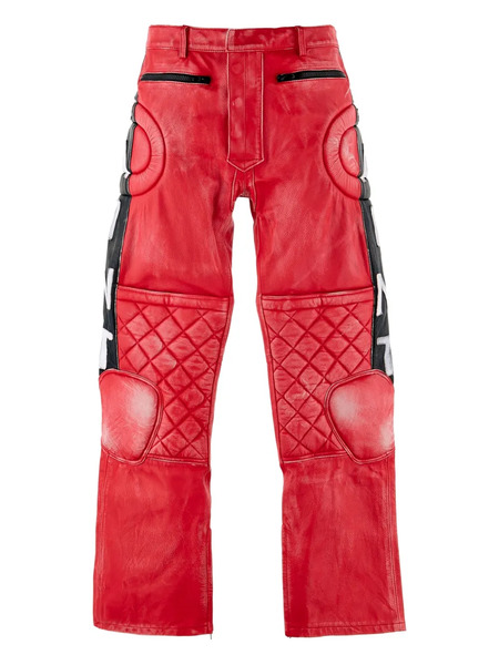  Saint Mxxxxxx Quilted Panelled Pants - Red 