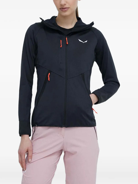  Salewa Hooded Zip Top - Black 