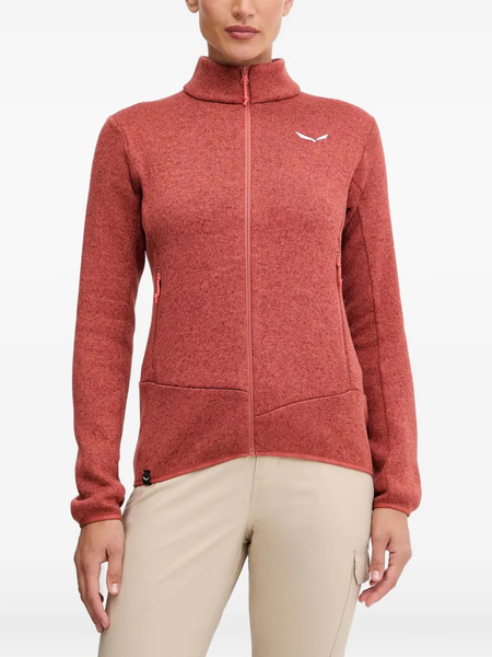  Salewa Zipped Mock-neck Sweater - Red 