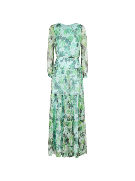  Saloni Isabel Tiered Floral Maxi Dress - Green 