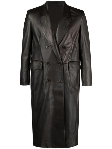  Salvatore Santoro Double-breasted Leather Coat - Brown 