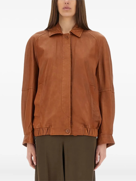  Salvatore Santoro Leather Bomber Jacket - Cuoio 