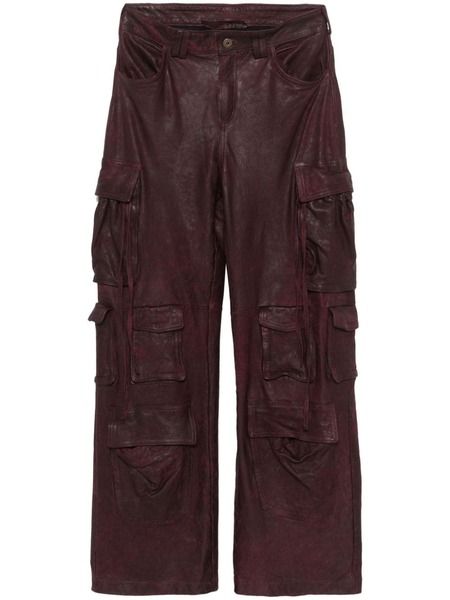  Salvatore Santoro Leather Cargo Pants - Red 