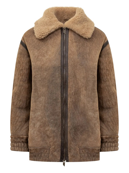  Salvatore Santoro Shearling-collar Coat - Brown 