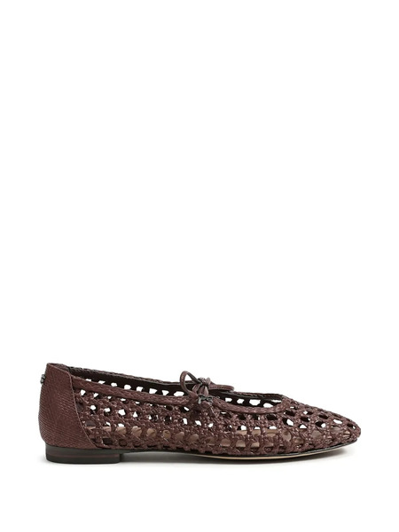  Sam Edelman Marcie Woven Tie Ballet Flats - Brown 