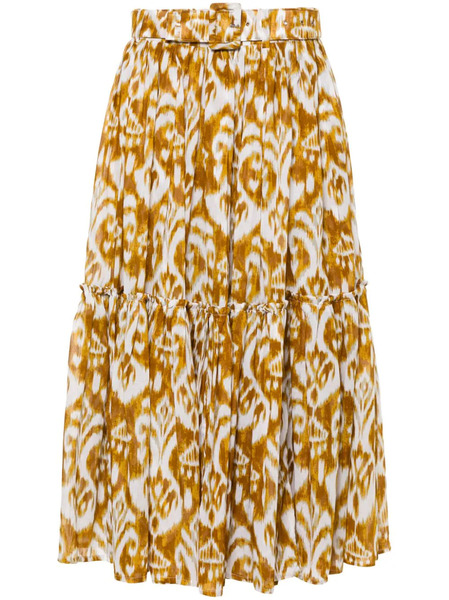  Samantha Sung Melanie Abstract-print Skirt - Yellow 