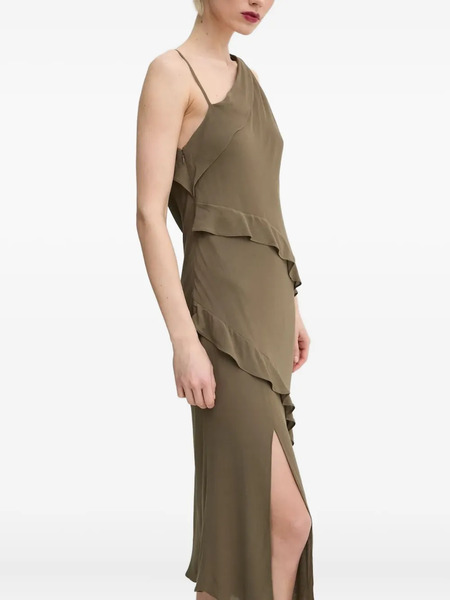  Samsoe Samsoe Asymmetric Ruffle Midi Dress - Green 