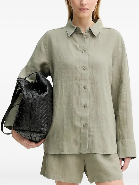  Samsoe Samsoe Button-down Linen Shirt - Green 