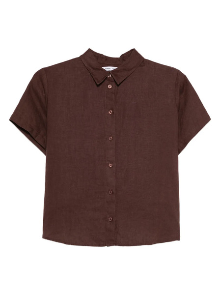  Samsoe Samsoe Button-front Linen Shirt - Brown 